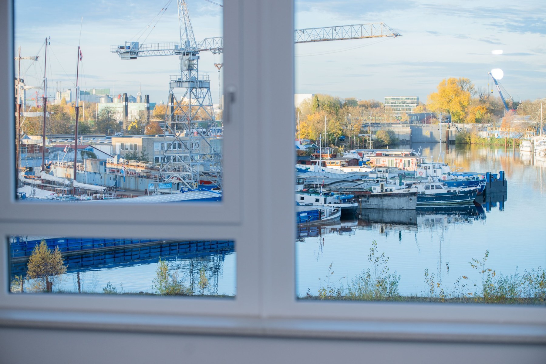 Ausblick auf den Hamburger Binnenhafen